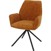 MCW Esszimmerstuhl MCW-G67, Küchenstuhl Stuhl mit Armlehne, drehbar Auto-Position, Chenille MVG senfgelb