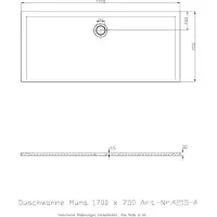 Hoesch Duschwanne MUNA 1700x750x30mm we