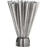 House Doctor Flood Vase Ø 10 cm silber gebürstet Eisen - , Grau, für Wohnzimmer, Metall, Modern