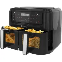 Kitchenbrothers Airfryer XXL - 9L (2 x 4.5L) - 2400W - Schwarz