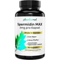 Plantomol Spermidin MAX ohne Pfeffer - Kapseln mit 6mg Spermidine/Kapsel Laborgeprüft 90 St