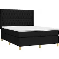 Syfax Boxspringbett mit Matratze Schwarz 140x200 cm Stoff