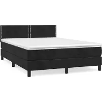 Syfax Boxspringbett mit Matratze Schwarz 140x190 cm Samt
