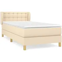 Syfax Boxspringbett mit Matratze Creme 80x200 cm Stoff
