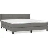 Syfax Boxspringbett mit Matratze Dunkelgrau 160x200 cm Stoff