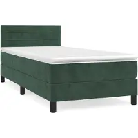 Syfax Boxspringbett mit Matratze Dunkelgrün 90x200 cm Samt