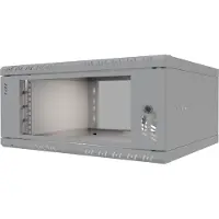 Direktronik Rack Cabinet 19" 4U, 450mm, Glass Door, Grey S-RC19-4U-450GG
