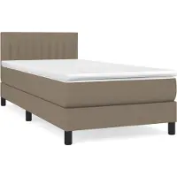 Syfax Boxspringbett mit Matratze Taupe 90x200 cm Stoff