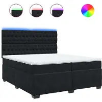 Syfax Boxspringbett mit Matratze Schwarz 200x200 cm Samt