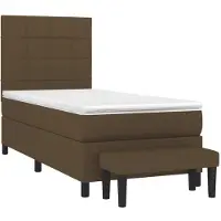 Syfax Boxspringbett mit Matratze Dunkelbraun 100x200 cm Stoff