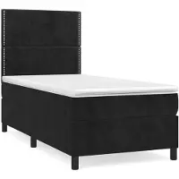 Syfax Boxspringbett mit Matratze Schwarz 90x190 cm Samt