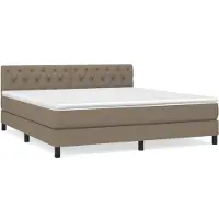 Syfax Boxspringbett mit Matratze Taupe 160x200 cm Stoff