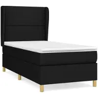 Syfax Boxspringbett mit Matratze Schwarz 100x200 cm Stoff