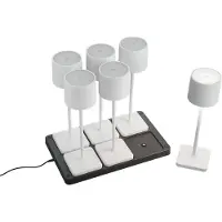 TRIO Set mit 6 Tischlampen Fernandez weiß