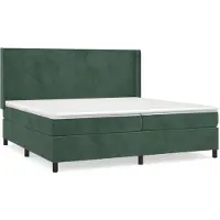 Syfax Boxspringbett mit Matratze Dunkelgrün 200x200 cm Samt
