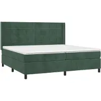 Syfax Boxspringbett mit Matratze Dunkelgrün 200x200 cm Samt