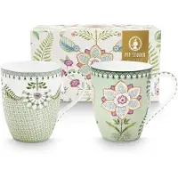 Pip studio Tasse Lily & Lotus Light Green 350 ml (Set von 2)