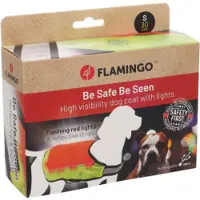 Flamingo Sicherheitsweste Simi Leuchtorange mit LED-Licht für Hunde