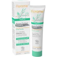 Florame Reinigende Aktivkohlemaske 2 in 1 Bio-Reinheit Mischhaut bis fettige Haut 65 ml
