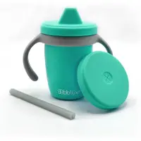Bblüv Becher Kleckerfrei 4-in-1, Aqua/Grey