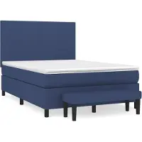 Syfax Boxspringbett mit Matratze Blau 140x190 cm Stoff