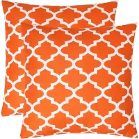 Homescapes OUTDOOR-KISSEN NOLA 2er-Set 45/45 cm – orange gemustert