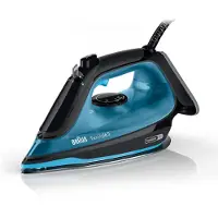 Braun TexStyle 5, Dampfbügeleisen, Keramik-Bügelsohle, 2 m, 210 g/min, Schwarz, Blau, 50 g/min