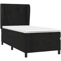 Syfax Boxspringbett mit Matratze Schwarz 90x190 cm Samt