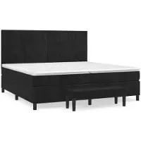 Syfax Boxspringbett mit Matratze Schwarz 200x200 cm Samt