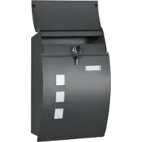 HOMCOM Briefkasten Verzinkter Stahl 32L x 10B x 45H cm Dunkelgrau