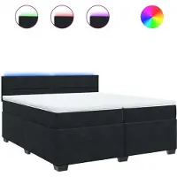 Syfax Boxspringbett mit Matratze Schwarz 200x200 cm Samt