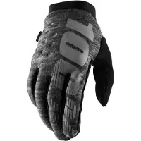 100% Brisker Long Gloves Grau S Mann