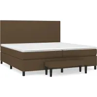 Syfax Boxspringbett mit Matratze Dunkelbraun 200x200 cm Stoff