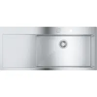 GROHE K1000 80-S, Aufsatzwanne, Rechteckig, Edelstahl, Edelstahl, 1 Becken, Rechteckig
