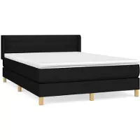 Syfax Boxspringbett mit Matratze Schwarz 140x190 cm Stoff