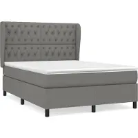 Syfax Boxspringbett mit Matratze Dunkelgrau 140x200 cm Stoff