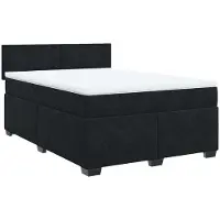 Syfax Boxspringbett mit Matratze Schwarz 140x190 cm Samt