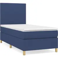 Syfax Boxspringbett mit Matratze Blau 100x200 cm Stoff
