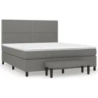 Syfax Boxspringbett mit Matratze Dunkelgrau 180x200 cm Stoff