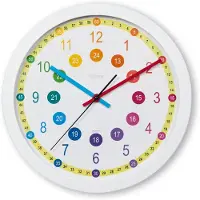 Hama 00222203, Wand, Analoge Uhr, Kreis, Mehrfarbig, Kunststoff, Glas