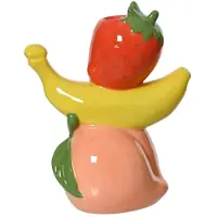 Décoris Porzellanvase mit Fruchtmuster 18cm - bunte Deko Vase