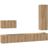 vidaXL TV-Schrankset 4 pcs Artisan-Eiche Holzwerkstoff