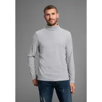 Bruno Banani Rollkragenshirt , Herren, Gr. L (52/54), grau (dunkel grau meliert), Obermaterial: 85% Baumwolle, 15% Viskose, Basic, normal, Shirts Rollkragenshirt, auch zum Unterziehen, Topseller