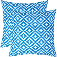 Homescapes OUTDOOR-KISSEN ZOE 2er-Set 45/45 cm – blau gemustert