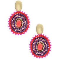 LOTT. gioielli Damen Schmuck Filled Oval 3 Rings W/ Stone M - Oranje - Größe ONESIZE