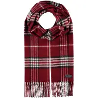 Fraas Schal Cashmink Scarf with Plaid Burgundy