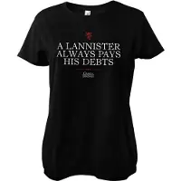 Game Of Thrones Shirt "A Lannister Always Pays His Debts Girly Tee" in Schwarz | Gr.: L