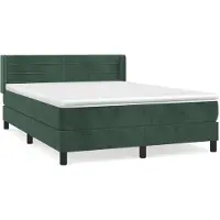 Syfax Boxspringbett mit Matratze Dunkelgrün 140x190 cm Samt