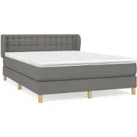 Syfax Boxspringbett mit Matratze Dunkelgrau 140x190 cm Stoff