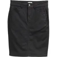 Tom Tailor Damen Coated Jeansrock, schwarz, Uni, Gr. 46